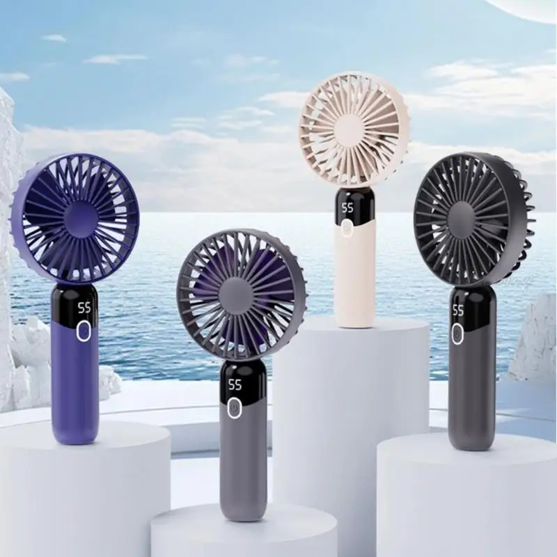 

27rb портативный вентилятор цифровой дисплей ручной вентилятор 6 Speed ​​USB Перезаряжаемый вентилятор 1000mah