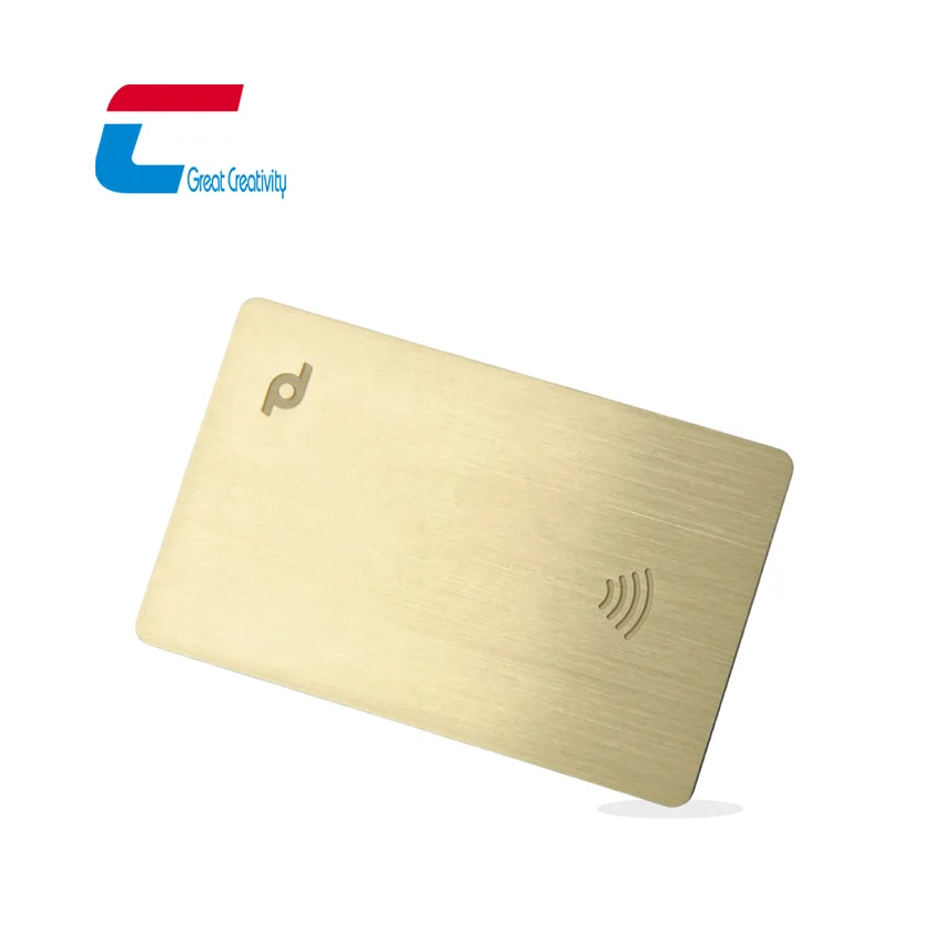 

Custom In Stock Programmed NFC Social Media Card NTAG215 Blank Brushed Gold/Sliver/Black Metal NFC Card for Business