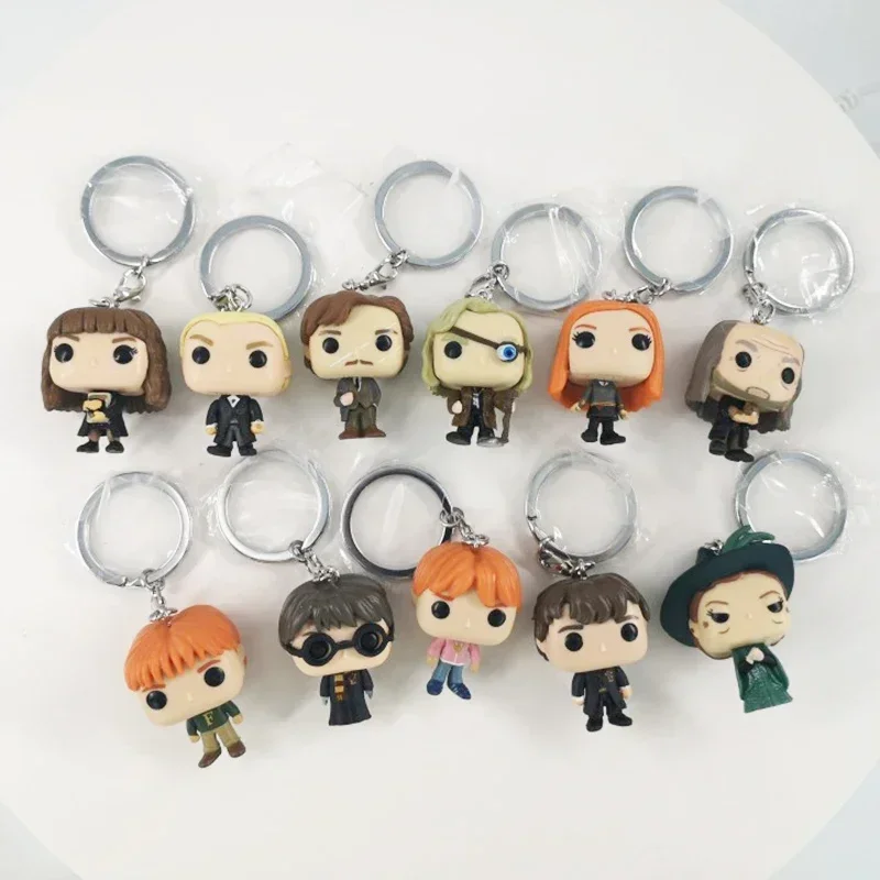 Harried Potter Keychain Toy Hermione Series Ginny Ron Hedwig Snape Fawkes Dementor Luna Pocket Key Ring Chain Toys Gifts