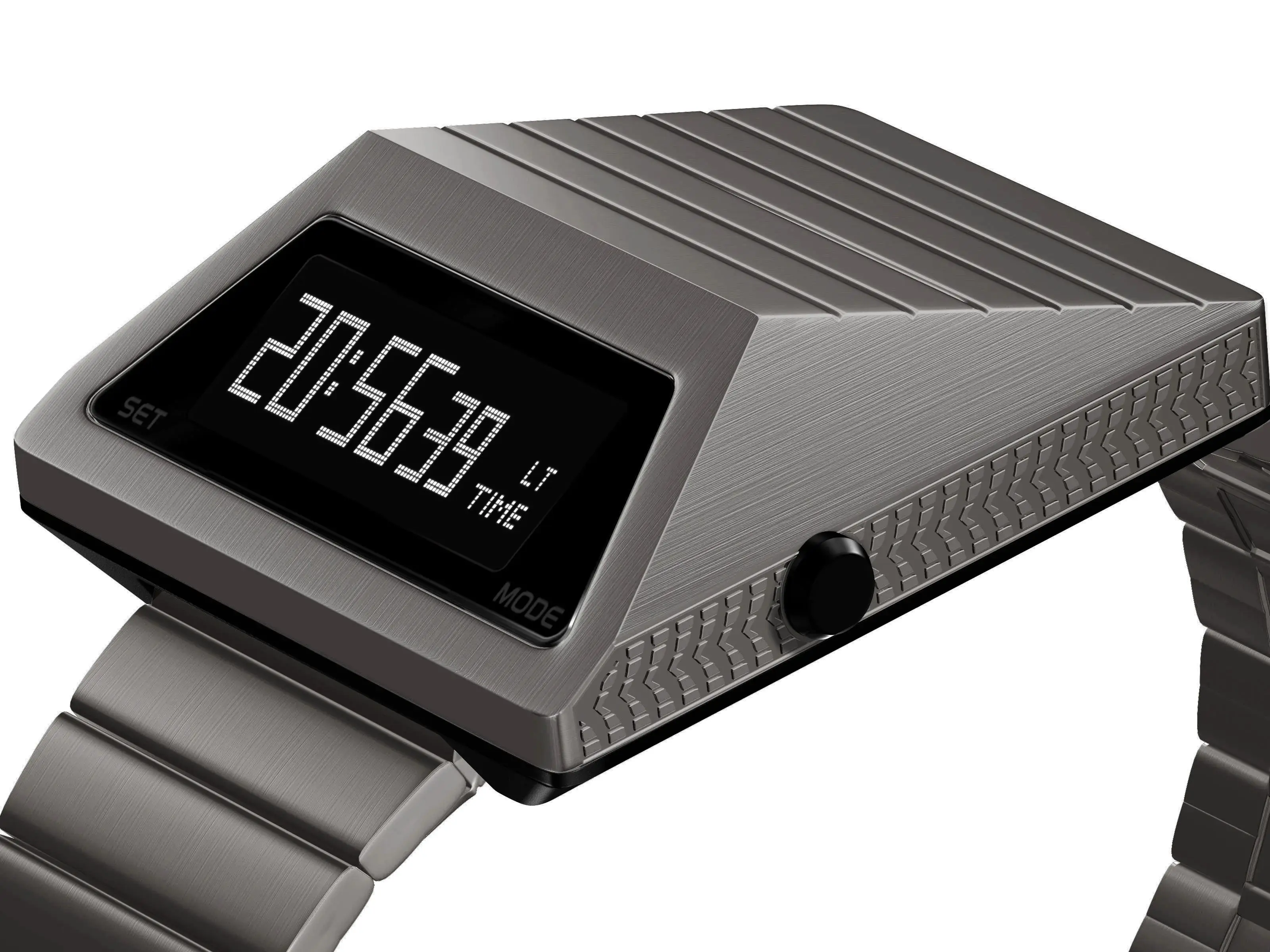 IB DESIGN Unique Metal Watches Digital Cyber Watches BENLY For Men Retro-futuristic Punk Fashion Led Electronic Watches S4000
