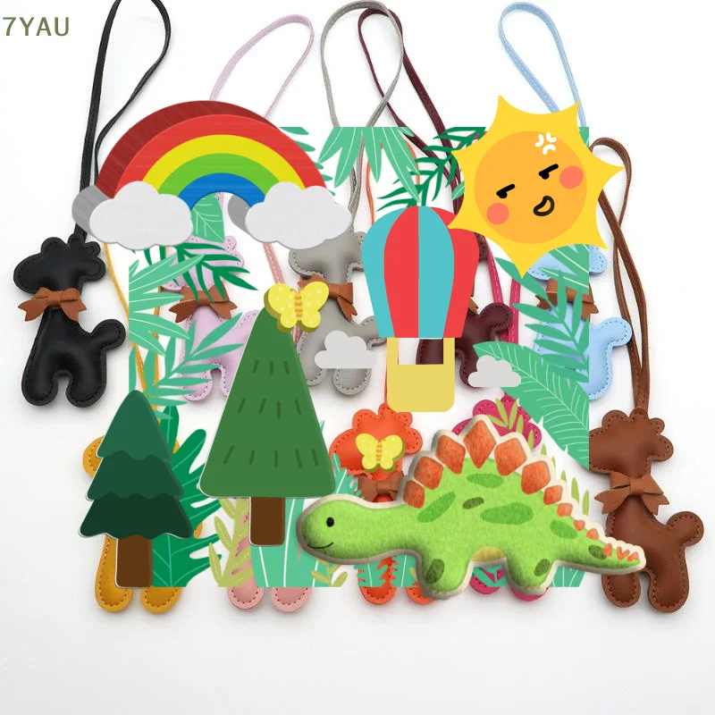 

1 шт., брелок из искусственной кожи, милый мультяшный бант, кулон в виде жирафа, брелок для женщин и девочек, очаровательная сумка, подвесной автомобильный держатель для ключей, аксессуар