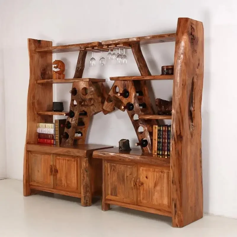 Creative partition wine cabinet living room personalized dining side locker antique wine rack