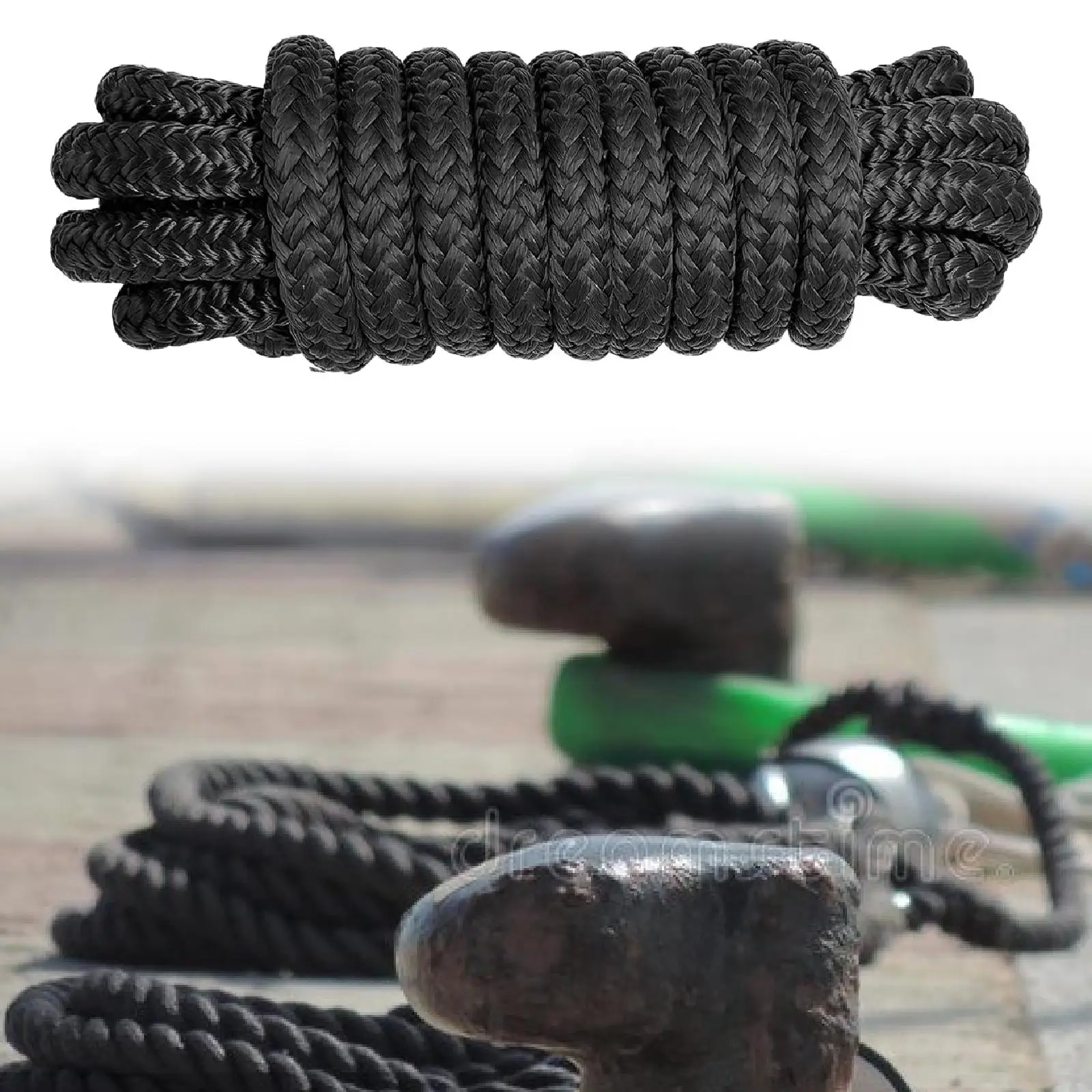 

Double Braided Dock Line Polyethylene Rope Pre Spliced Eyelet Marine Mooring for Boat Safety and Protection