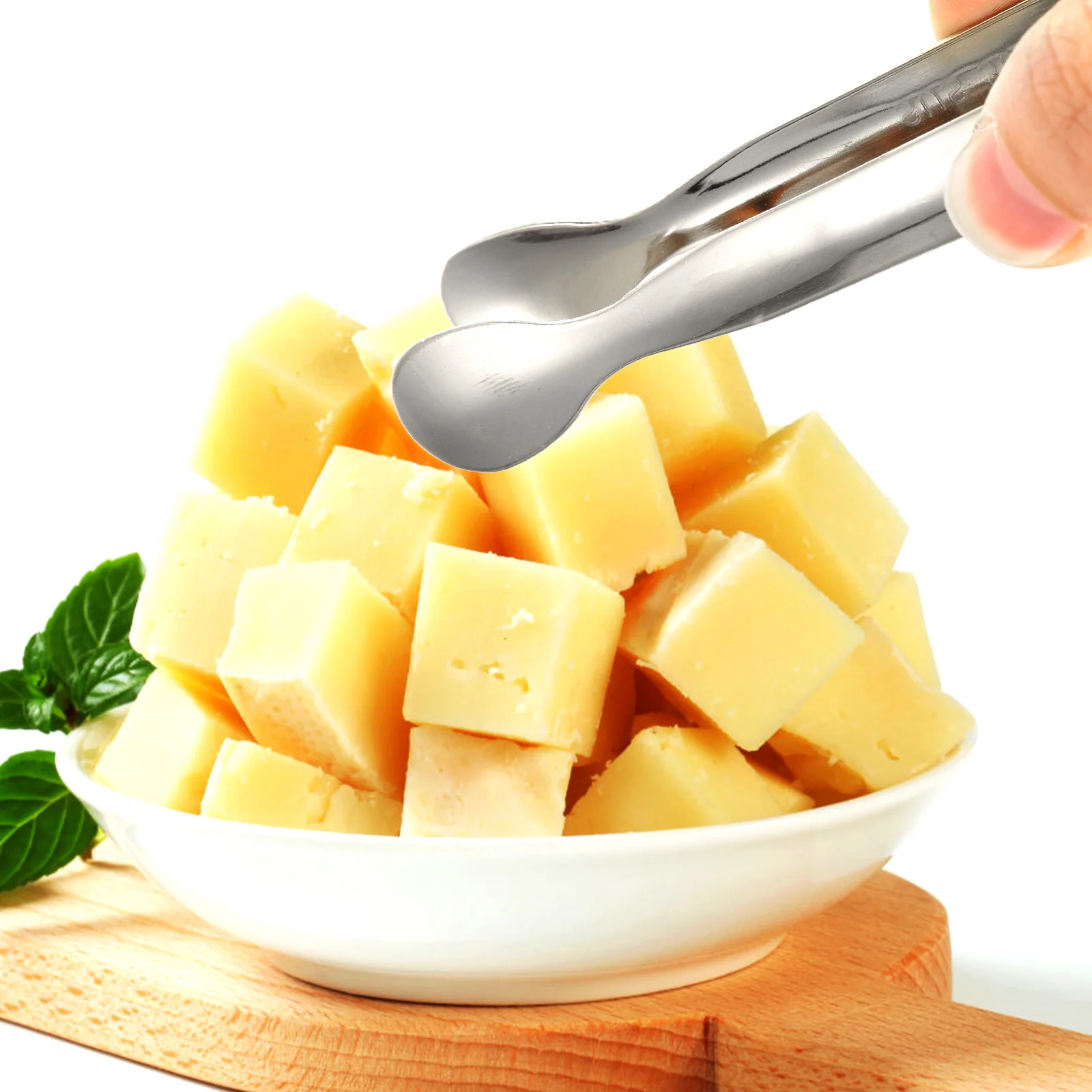 

1Set Cheese Butter Spreader Knives Stainless Steel Kitchen Essentials Cheese Serving Tools Coffee Spoon Dessert Fork Mini Tong