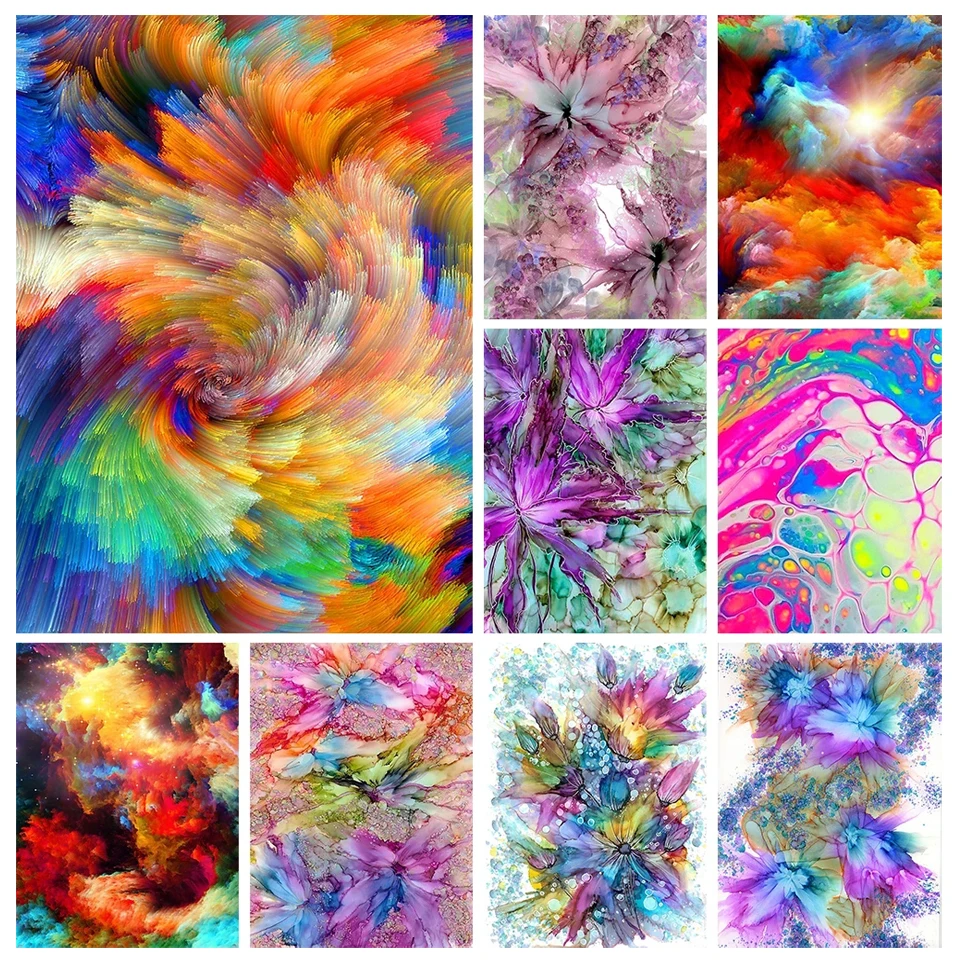 5d diy diamante desenho série abstrata quadrado completo broca redonda arte flor e nuvem imagem de strass mosac kit decoração de casa