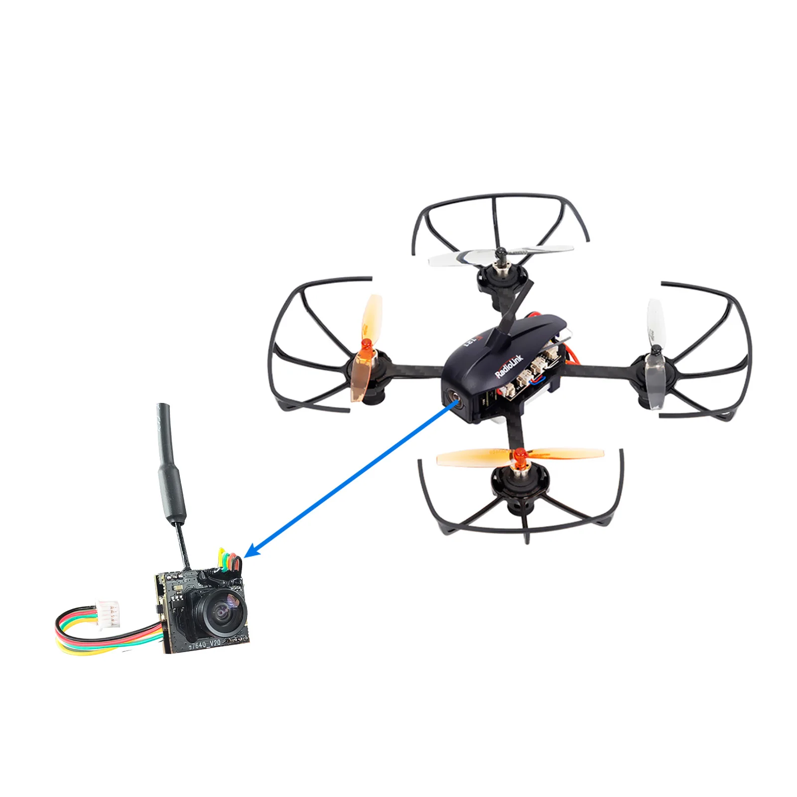 EWRF 800TVL Micro 5,8G 48CH CMOS AIO FPV OSD Kamera für Radiolink F121 Racing Drone 5,8G Wireless FPV empfänger Modul für RC8X – Detail 9