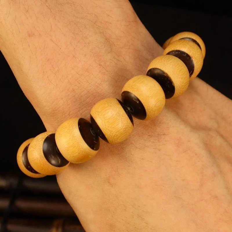 High-density old Yuzhu and Golden Silk Bamboo 1.5mm bracelet