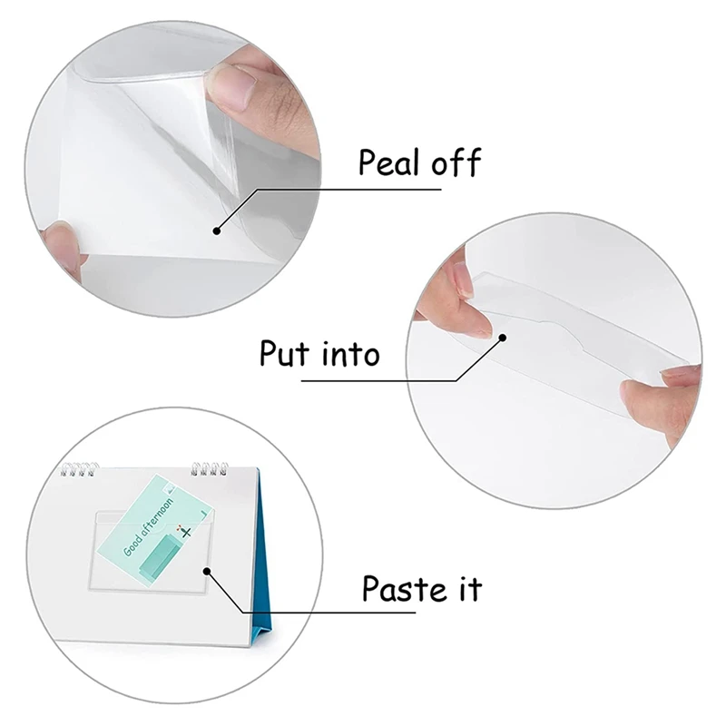 180Pcs Self-Adhesive ที่วางป้ายการ์ดกระเป๋าที่วางป้าย Clear Library ซองใส่บัตรด้านบนเปิดสำหรับบัตรดัชนี