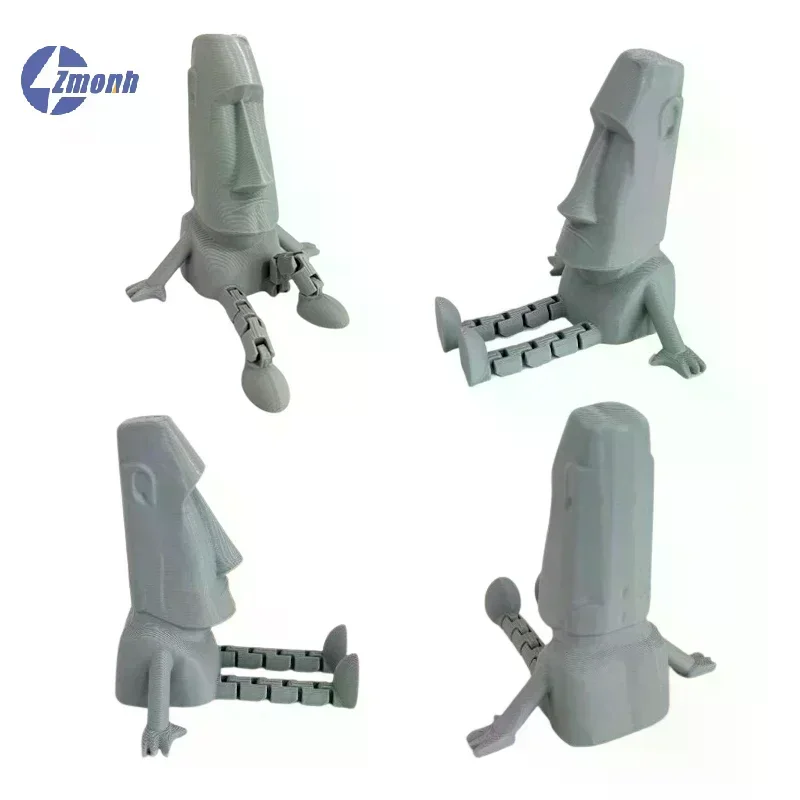 Escultura Criativa de Moai Articulada: Pequena Estatueta Decorativa para Carro e Mesa, Ideal para Páscoa e Lazer