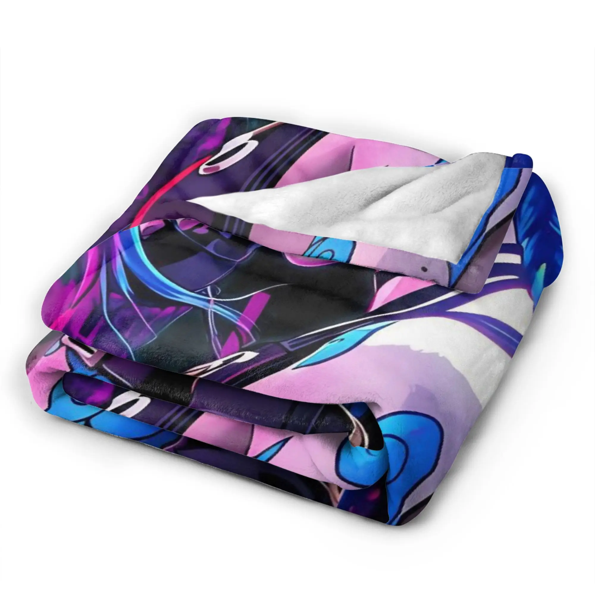 Arcane Vi Jinx Plush Blanket Children  Flannel Bedding Throws For Couch Chair Sofa Bed Warm Soft Bedspread Gift Idea