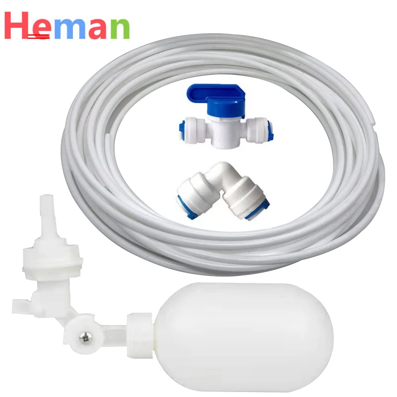 1/4 inch Tube Float Valve Kit for RO Water Reverse Osmosis System (1pc + Ball valve + L+5M pipe)Water Filter Push in to Connect