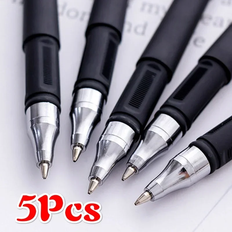 

5pcs 0.5mm Gel Pen Set Black Matte Writing Supplies Water Pens Student Exam Office Accessories Stationary Back To School