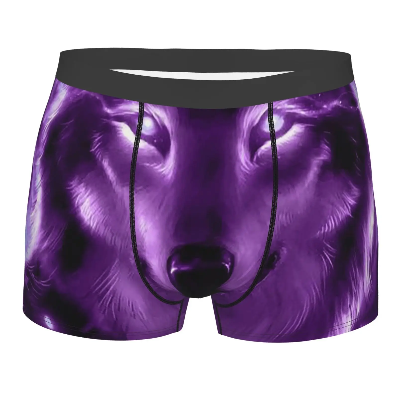 

Wolf Purple Flame Print Men's Underwear Healthy Soft Comfortable High-Quality Men's Briefs Stylish Trendy Casual Sports Panties