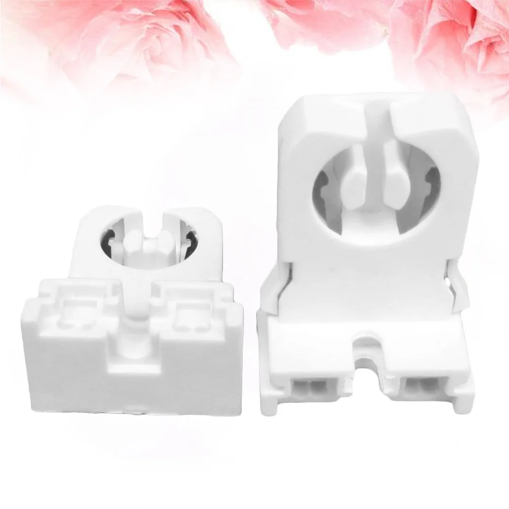 50Pcs Non-Shunted Durable Lamp Holder White Socket Easy Install for Home Office Bedroom Fluorescent Light Fixtures