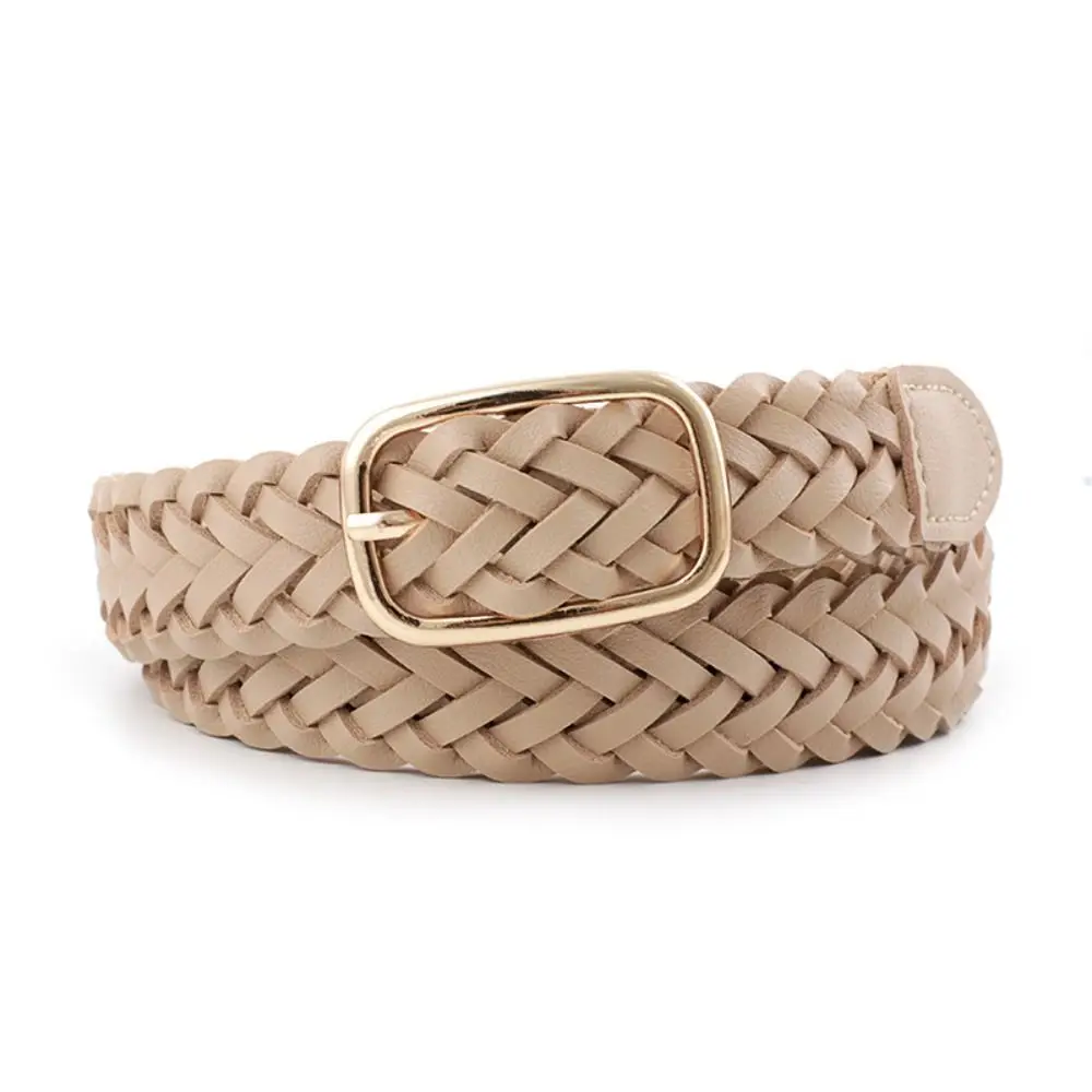 Women Vintage Wild Ladies Dress Cummerbands Weave Waist Band Braided Belt Pin Buckle Waistband