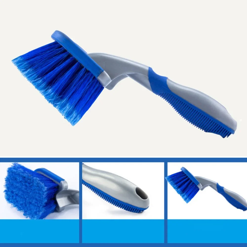 1/3PCS Car Wash Tool Wheel Hub Brush Combination Household Blue Tire Brush Car Beauty Maintenance and Cleaning Steel Ring Brush