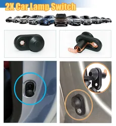 2X Car Lamp Switch Universal Car Vehicle Interior Door Courtesy Light Lamp Switch Button Part Black Auto Push Button Waterproof