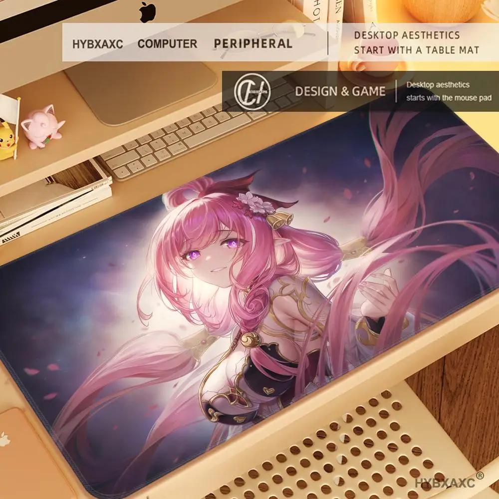 HYBXAXC Game Honkai Impact 3 Elysia Mouse Pad Non-slip Rubber Gamer Balance Computer Mat Decoracion Deskmat Laptop Office Large