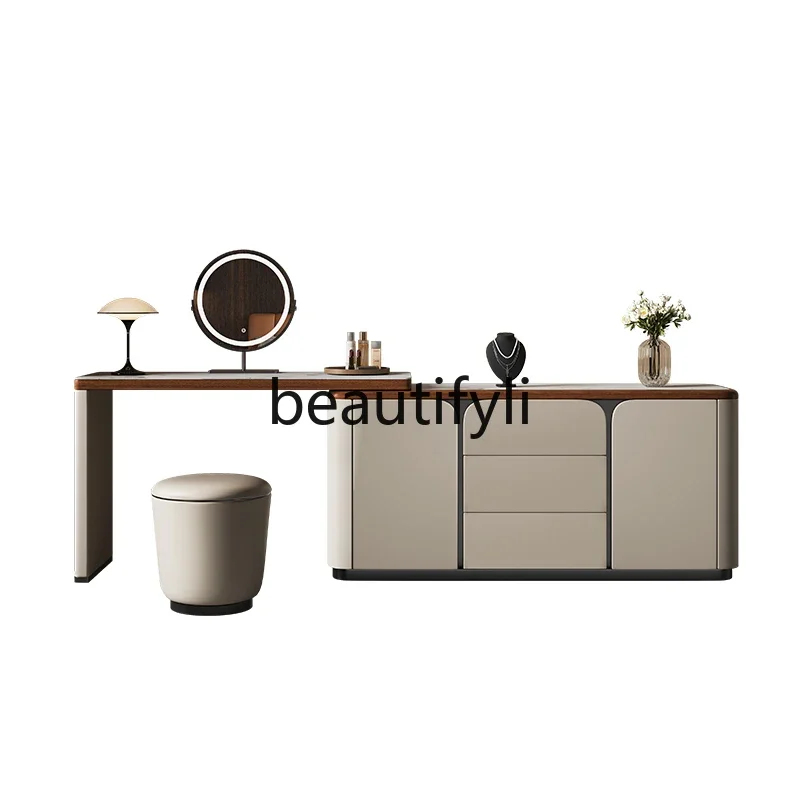 

Italian minimalist solid wood dresser chest cabinet integrated simple modern high-end makeup table