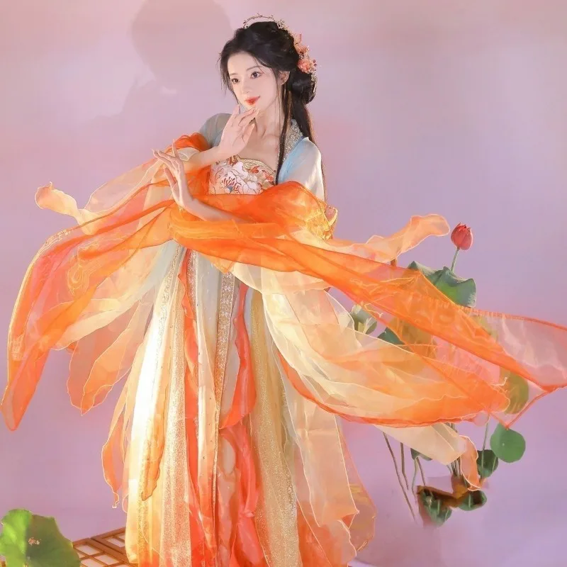 

Ancient Princess Delicate Embroidery Cosplay Dress Set 2026 Spring Summer Chinese Women Traditional Hanfu Dance Fairy Costume