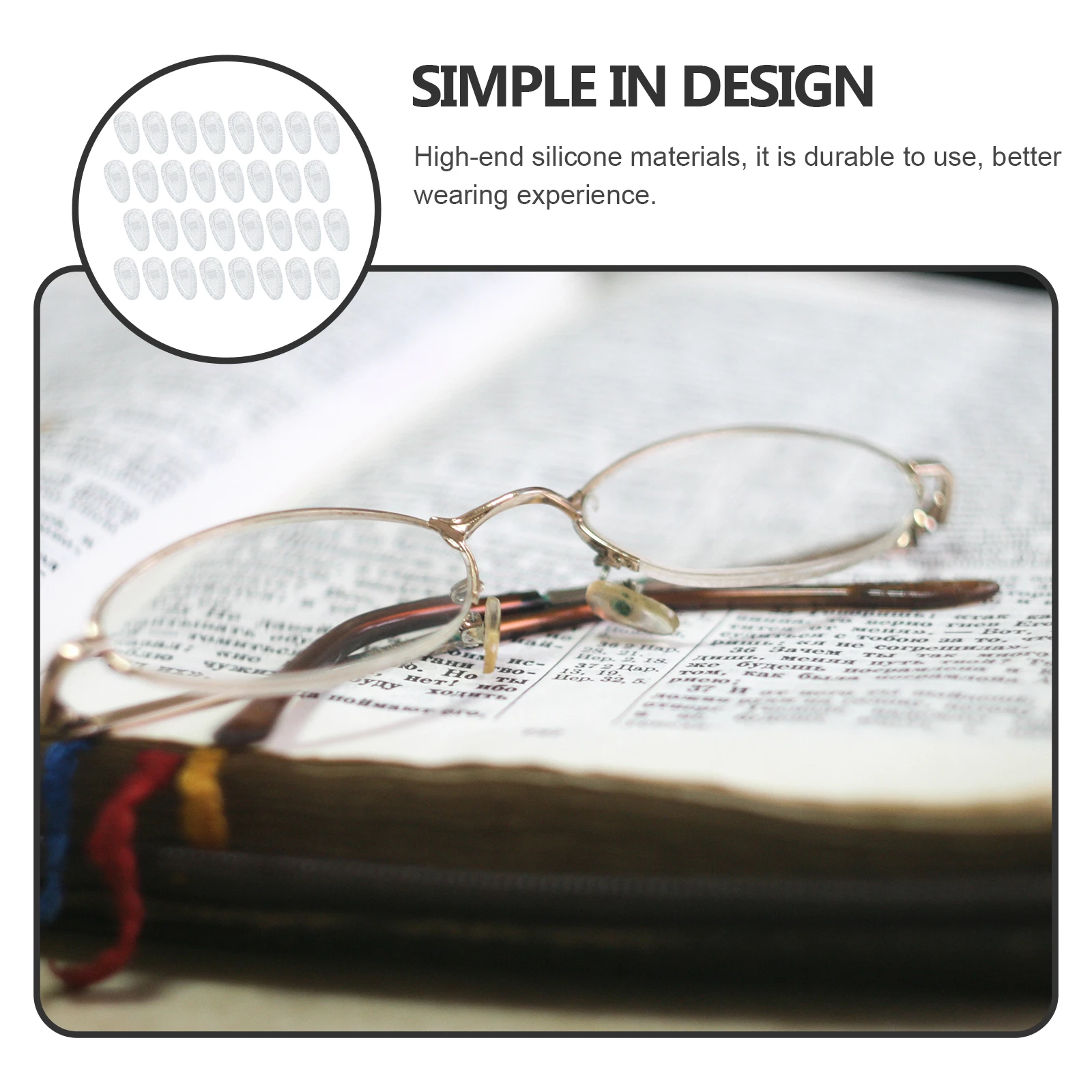 

25 Pairs Silicone Nose Pads Eyeglasses Replacement Cushion Comfortable Glasses Accessories Durable Practical Use