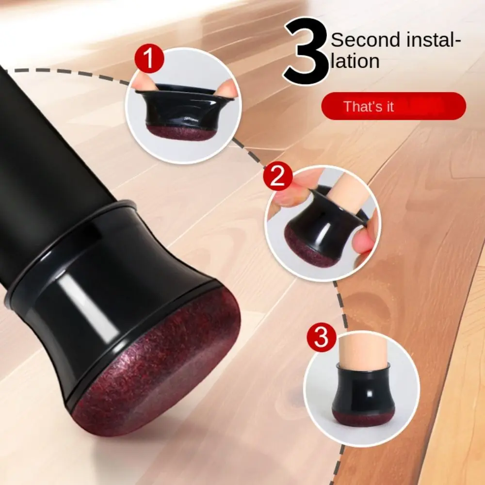 Wrapped Felt Bottom Chair Caps Cover Non-Slip Reduce Noise Chair Leg Cover Silicone Thickened Chair Leg Floor Protector