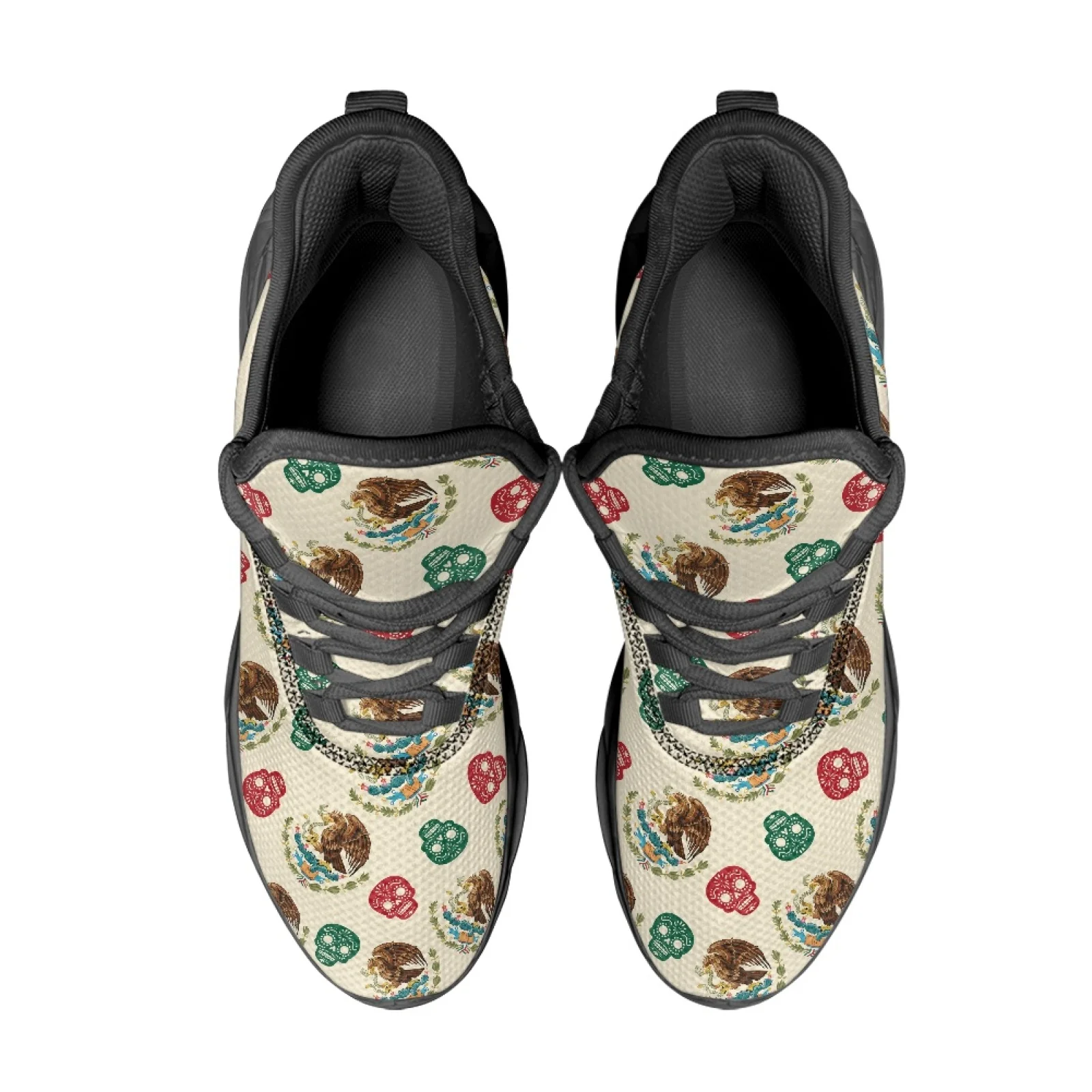 PENSTROLL Adjustable Strap Men's Running Shoes Breathable Men's Fashion Sneakers for Hiking Girls Mexican Eagle Skull