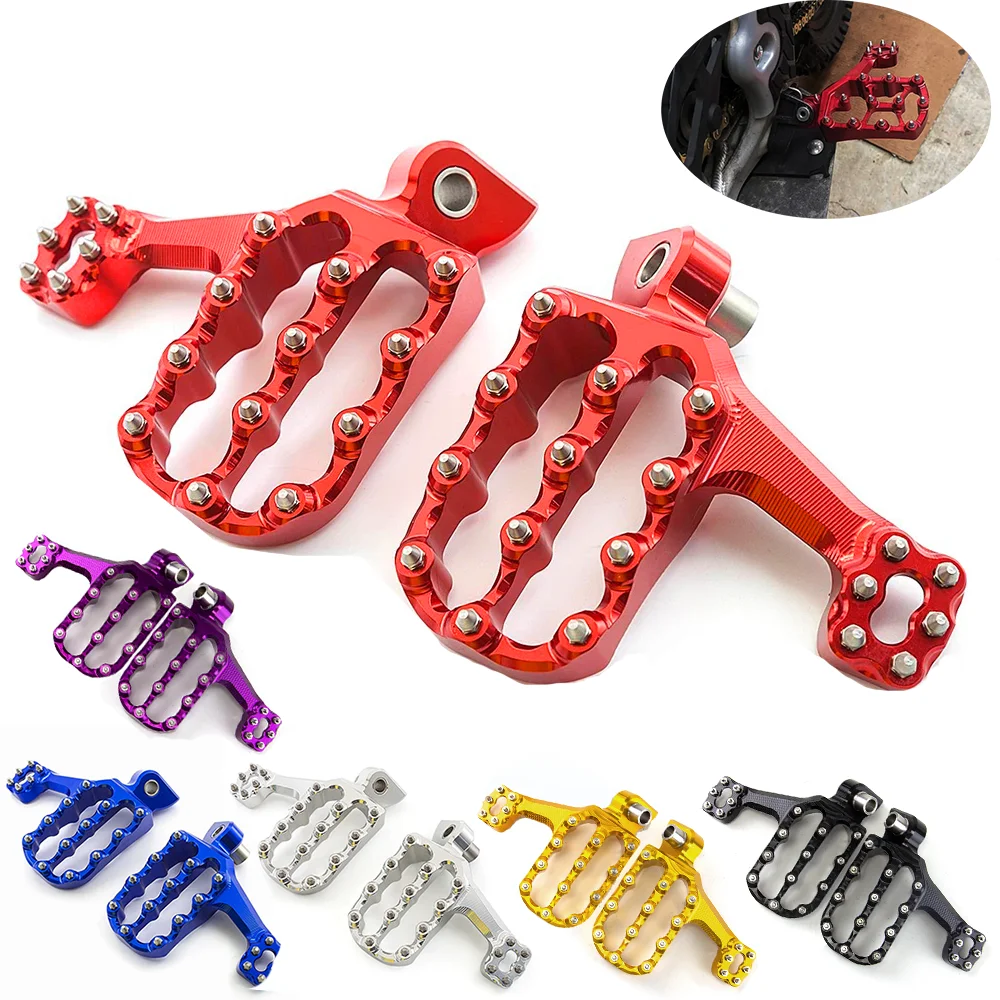 Motorcycle Universal CNC Foot Rests Pegs Motorbike Dirt Pit Bike Footpeg Pedals Off-Road FootRest For Suzuki Yamaha Honda KTM