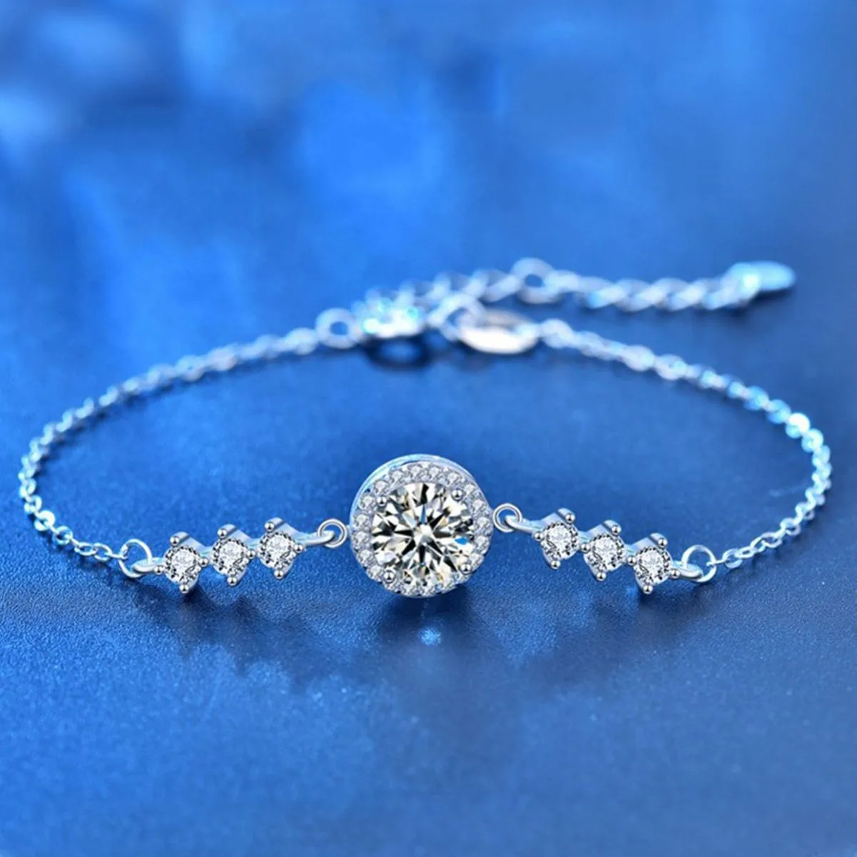 

2CT D Color Moissanite Tennis Bracelet for Women, S925 Sterling Silver White Gold Plated, GRA Certified Elegant Jewelry Gift