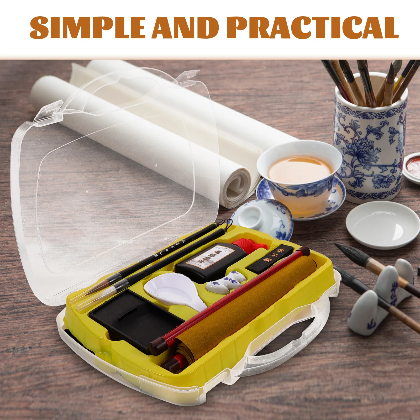 

Calligraphy Set Writing Cloth Beginner Kit Non Woven Fabric Stationery Painting Practice Mat Lightweight Portable Easy Storage