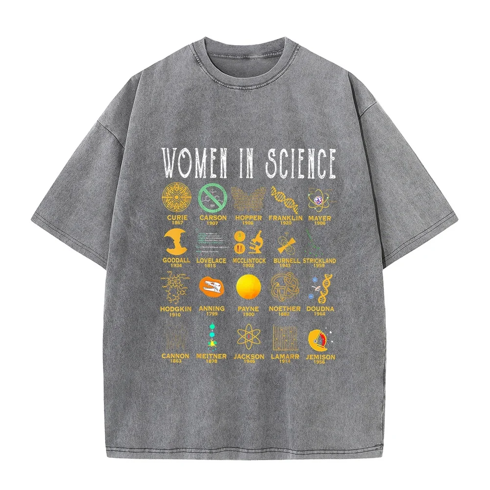 Women In Science T-Shirt T-Shirts Топ Y2k Graphic T Shirts Oversized Fit Cotton Tee Printed Short Sleeve Shirt Humor Men Summer