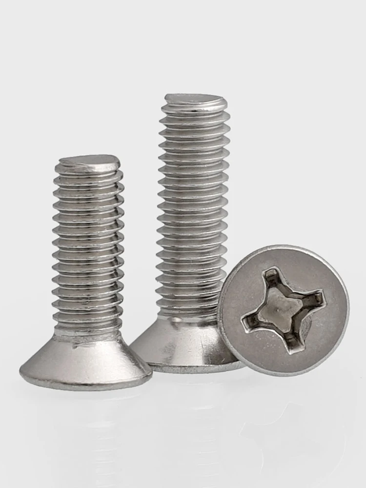 M1 M1.2 M1.4 M1.6 M2 M2.5 M3 304 Stainless Steel Cross Countersunk Head Screws Flat Head Phillips Screw