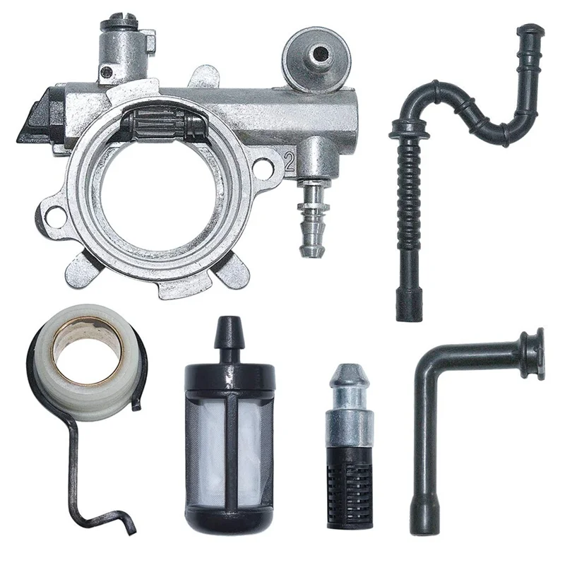 ABJI-pompe à huile huileur engrenage à vis sans fin Kit de ligne de filtre à mazout adapté pour Stihl 034 036 MS360 tronçonneuse remplacer 1125 640 3201