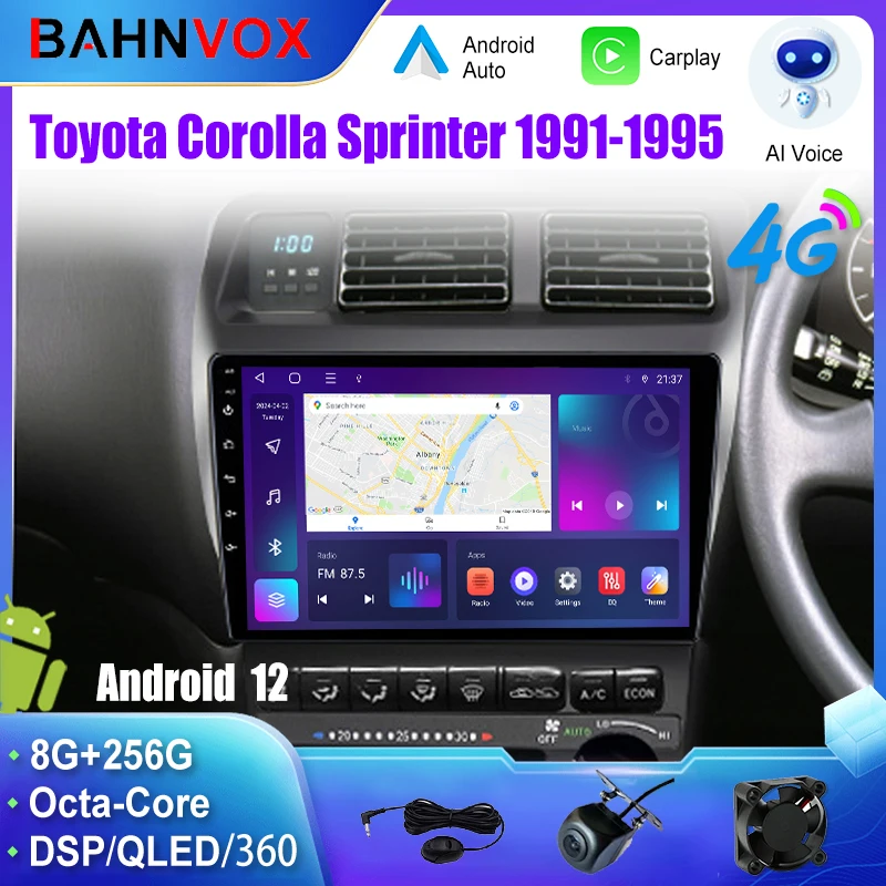 

9" Android 12.0 Car Radio for Toyota Corolla Sprinter 1991-1995 Multimedia Video Player Navigation Stereo