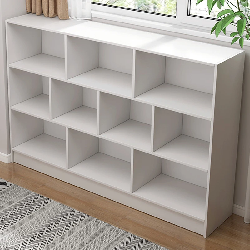 

Floor-to-ceiling shelves, simple lattice cabinets, living room and bedroom, small storage