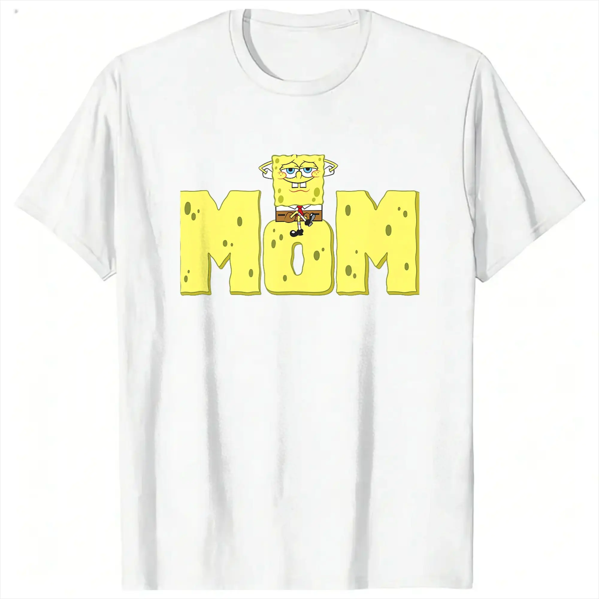 Spongebobs Mother's Day Mom Logo Men's T Shirts  Crazy Tee Shirt Short Sleeve Round Collar T-Shirt 100% Cotton Original Clothes