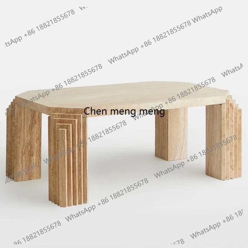 

Wabi Sand Wind Natural Travertine Coffee Table Modern Simple Home Living Room Coffee Table Z136