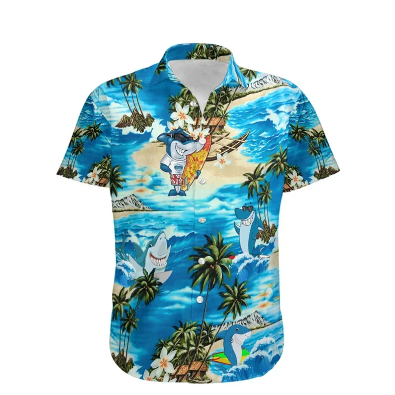 New Men's Hawaiian Shirt Love Turtle3D Printed Hawaiian Shirt Unisex Fashion Harajuku Casual Summer Short Sleeve Top