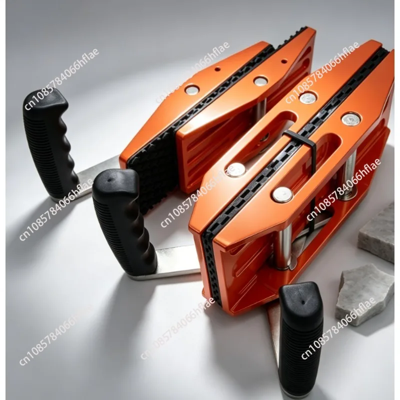 double-handed-stone-carrying-clamps-for-granite-marble-quartz-worktop-slabs-with-rubber-bearing-gear-150kg-load-capacity