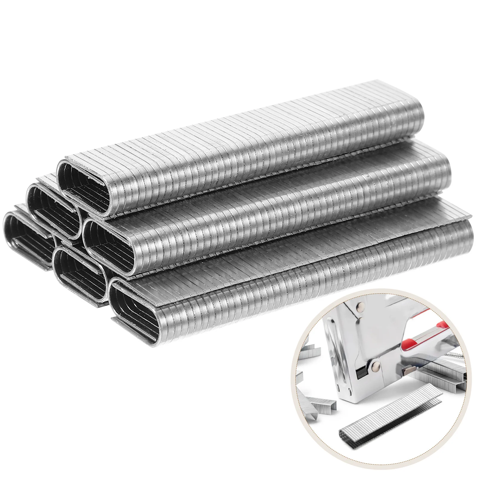 

1000Pcs U-Shaped Pneumatic Staples Narrow Crown Heavy Duty Metal Staples for Woodworking Upholstery Flooring Nails