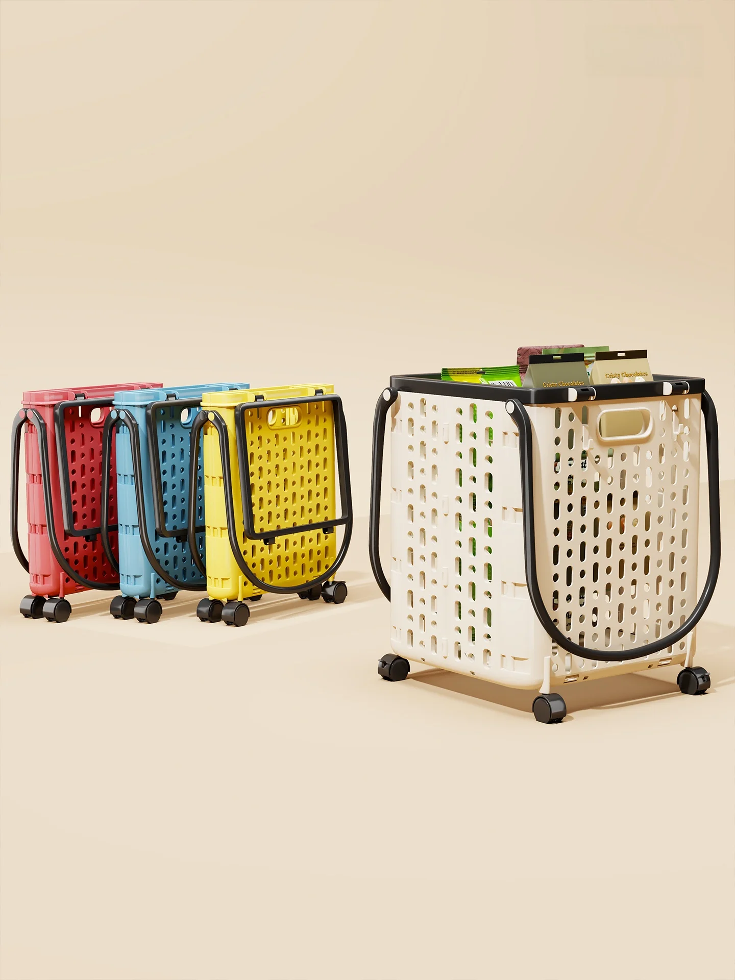 large-capacity-shopping-cart-foldable-with-pull-rod-wheels-household-vegetable-buying-small-push-car-rotatable-handle