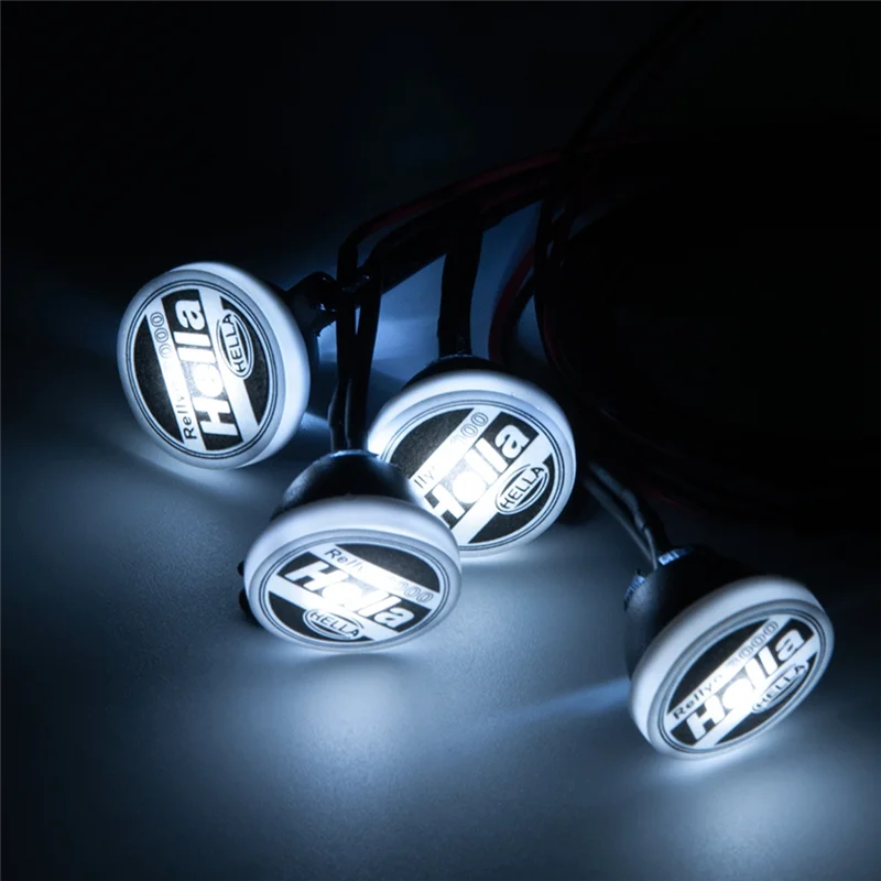 

MYMF-4Pcs LED Lights Kit Headlights Spotlight For Axial SCX10 Wraith RR10 TRAXXAS TRX4 TRX6 1/10 RC Crawler Car Upgrade Parts