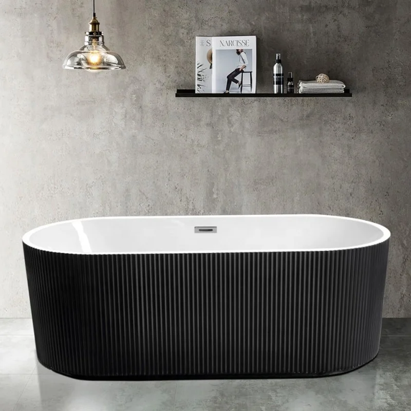 Black Portable Adult Bathtub Various Sizes Stock Freestanding Bathroom Fiberglass Cheap Bathtub