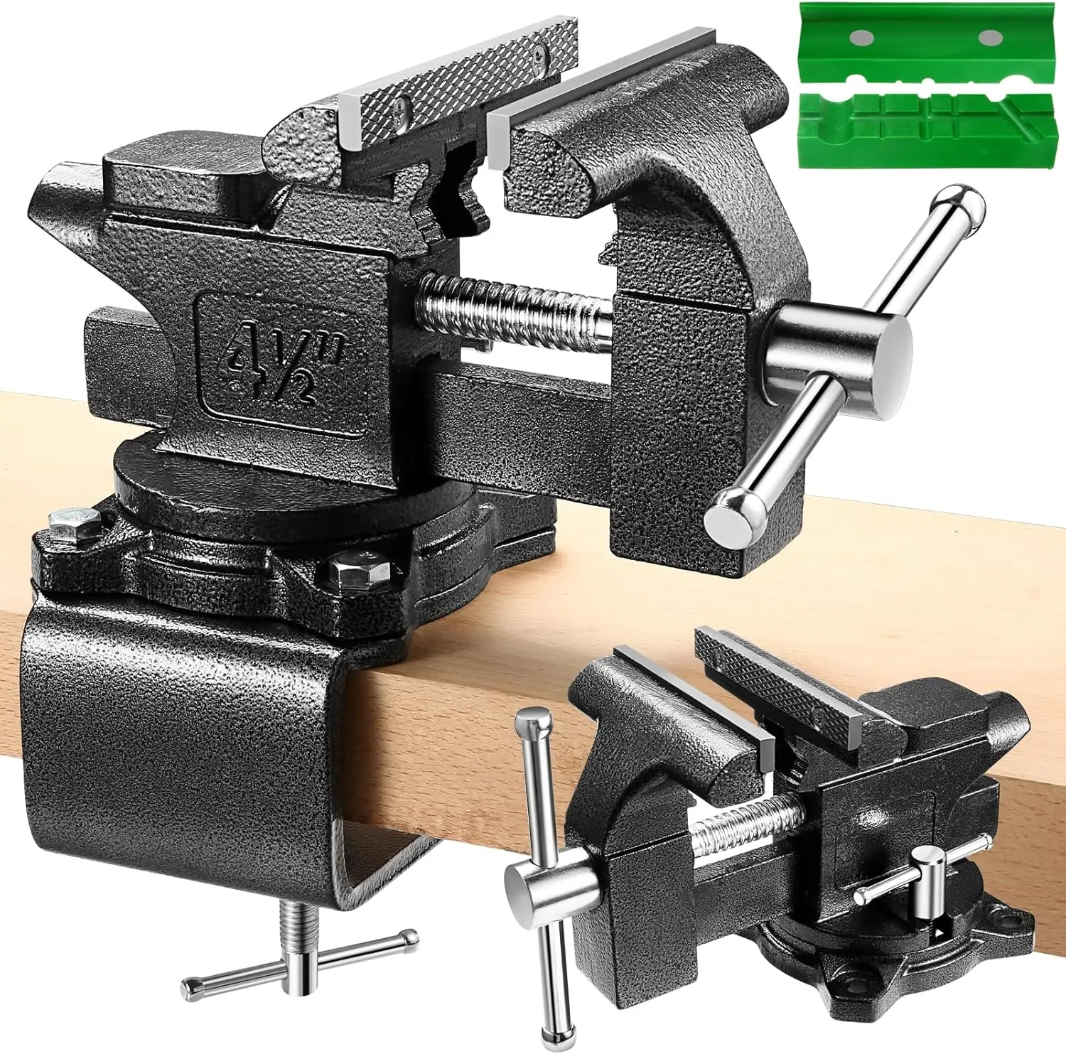 

4.5" Heavy Duty Bench Vise with 270° Swivel Base, Multi-Purpose for Woodworking, Welding, and DIY Projects
