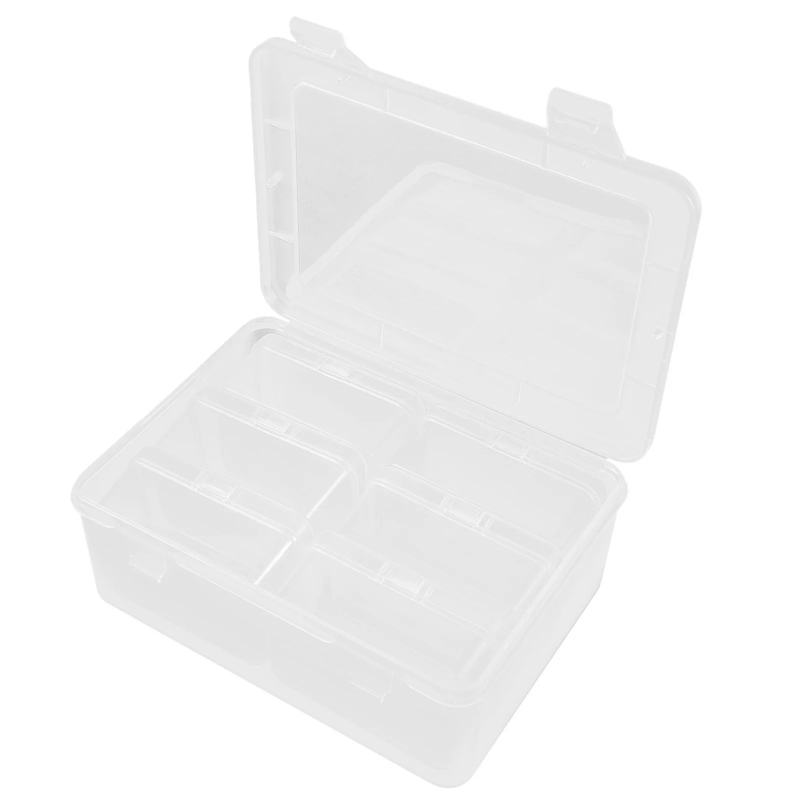 

1 set Mini Jewelry Storage Box Clear Organizers For Earrings Ear Studs Rings Beads Rhinestones Ear Backs Pills Multifunctional