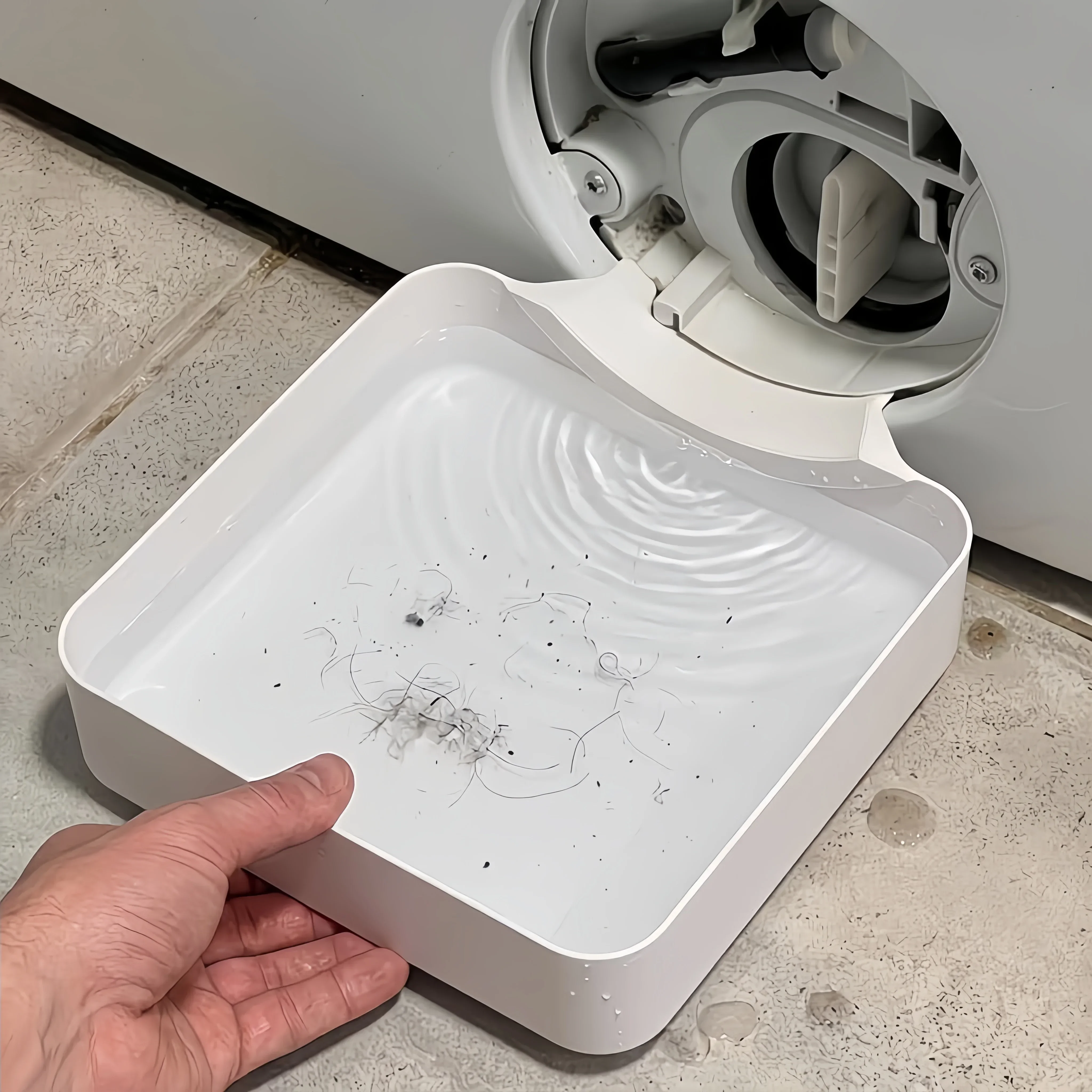 1 pc Washing Machine Drainage Water Collection Tray, Anti-overflow Drip Tray with Lint Filter, Foreign Object Debris Collector