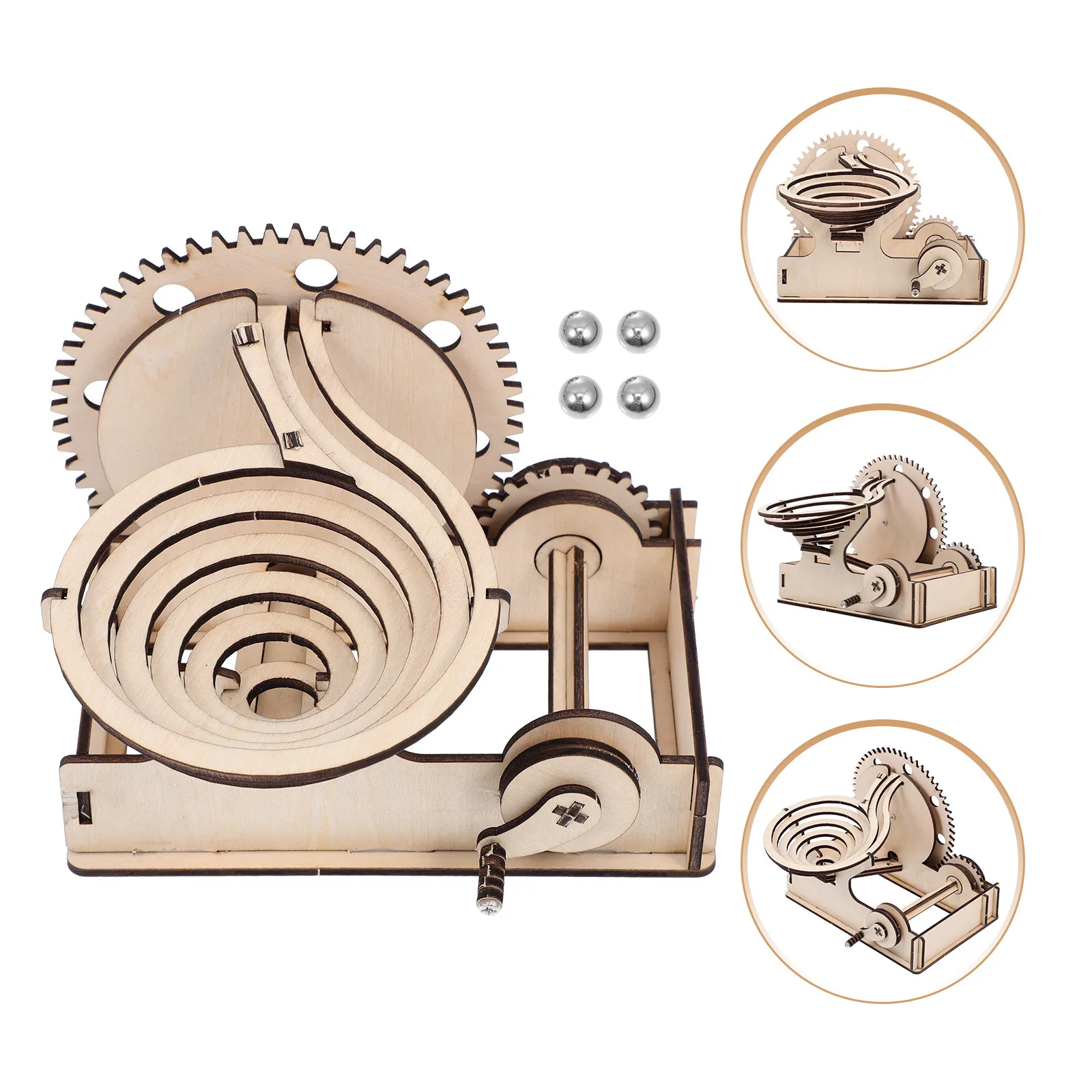 

1Set Wooden Puzzle Track Creative Educational Rolling Beads Maze Cognitive Hand-Crank Puzzle Plaything