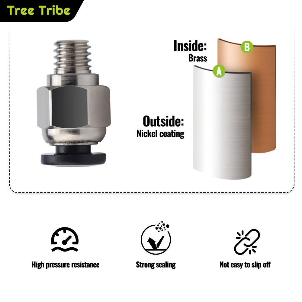 Tree Tribe G1/8 pneumatic connector suitable for 3D printer 4MM Bowden PTFE tube PC4 compatible  BMCU DIY multi-color Extruder - Image 4