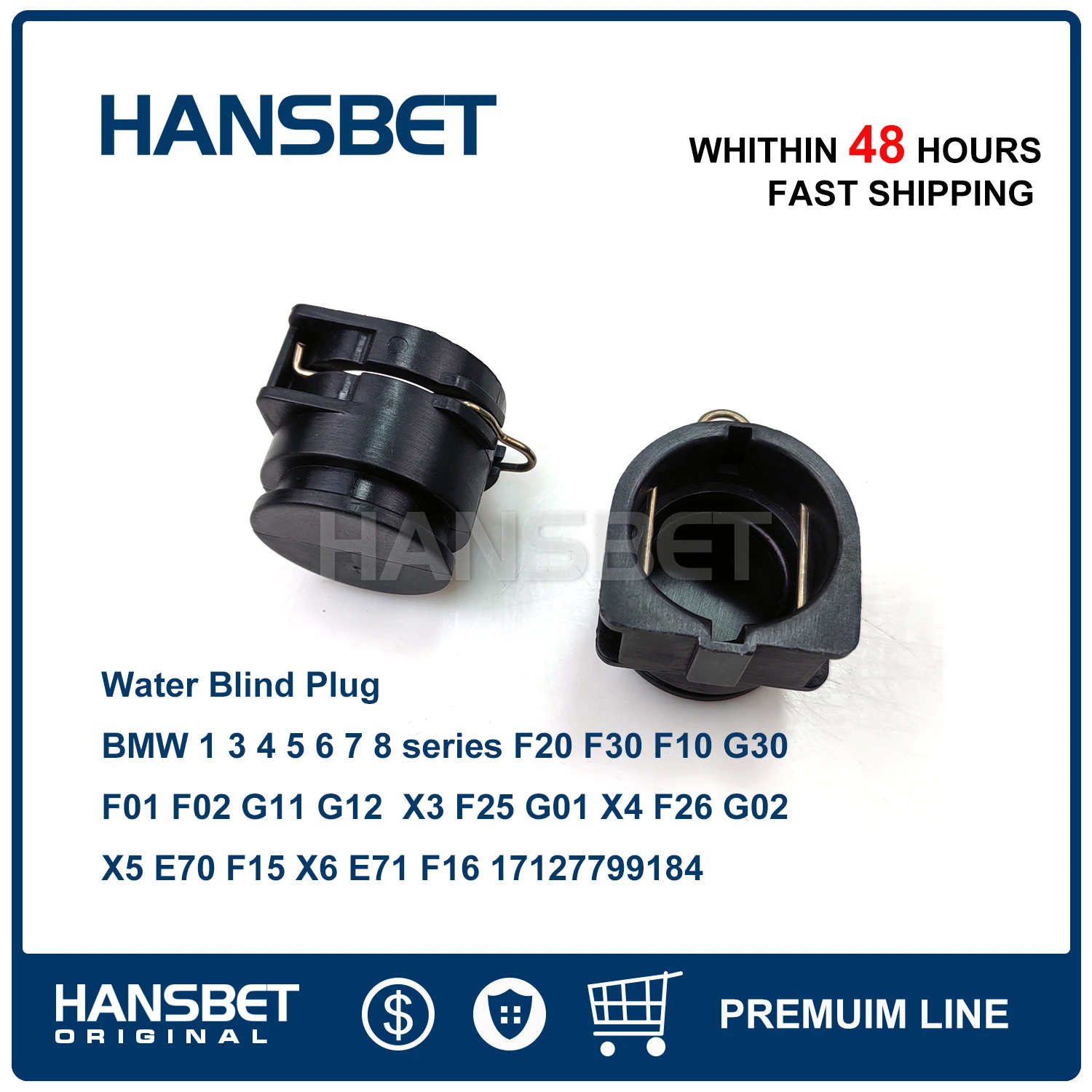 Water Blind Plug Fit BMW 1 3 4 5 6 7 8 series F20 F30 F10 G30 F01 F02 G11 G12  X3 X4 X5 E70 F15 X6 E71 F16 17127799184 HANSBET