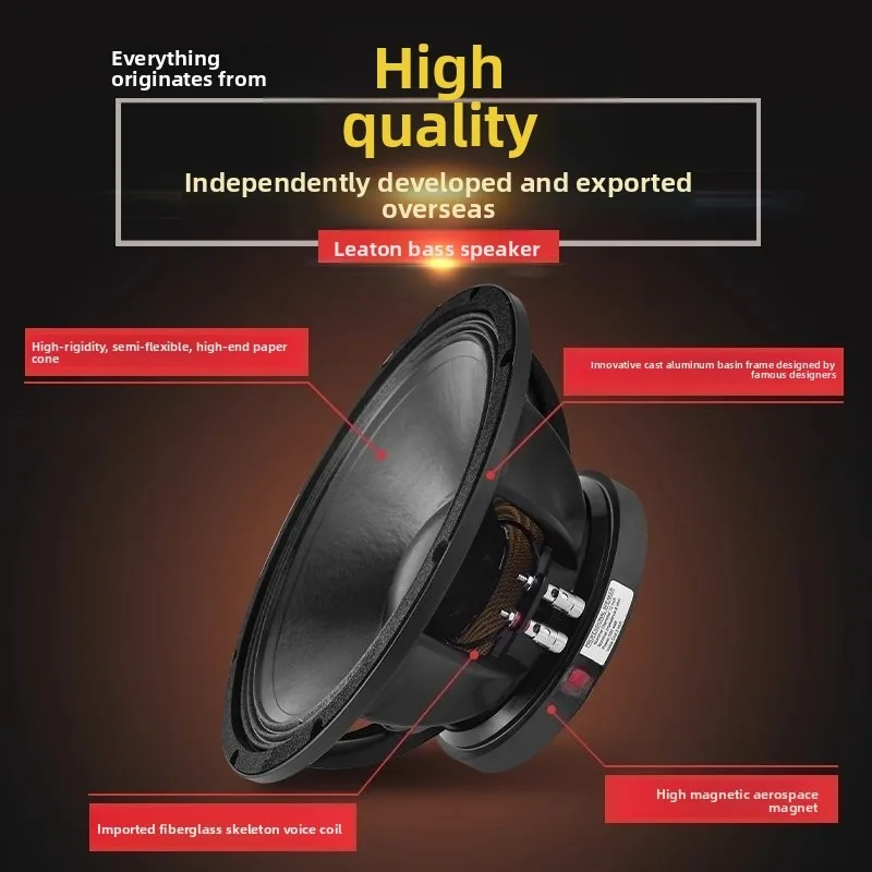 Hot Selling 10 Inch 12 Inch 15 Inch Subwoofer, Mid Low Frequency Full Range High-power Cloth Edge KTV Stage Speaker